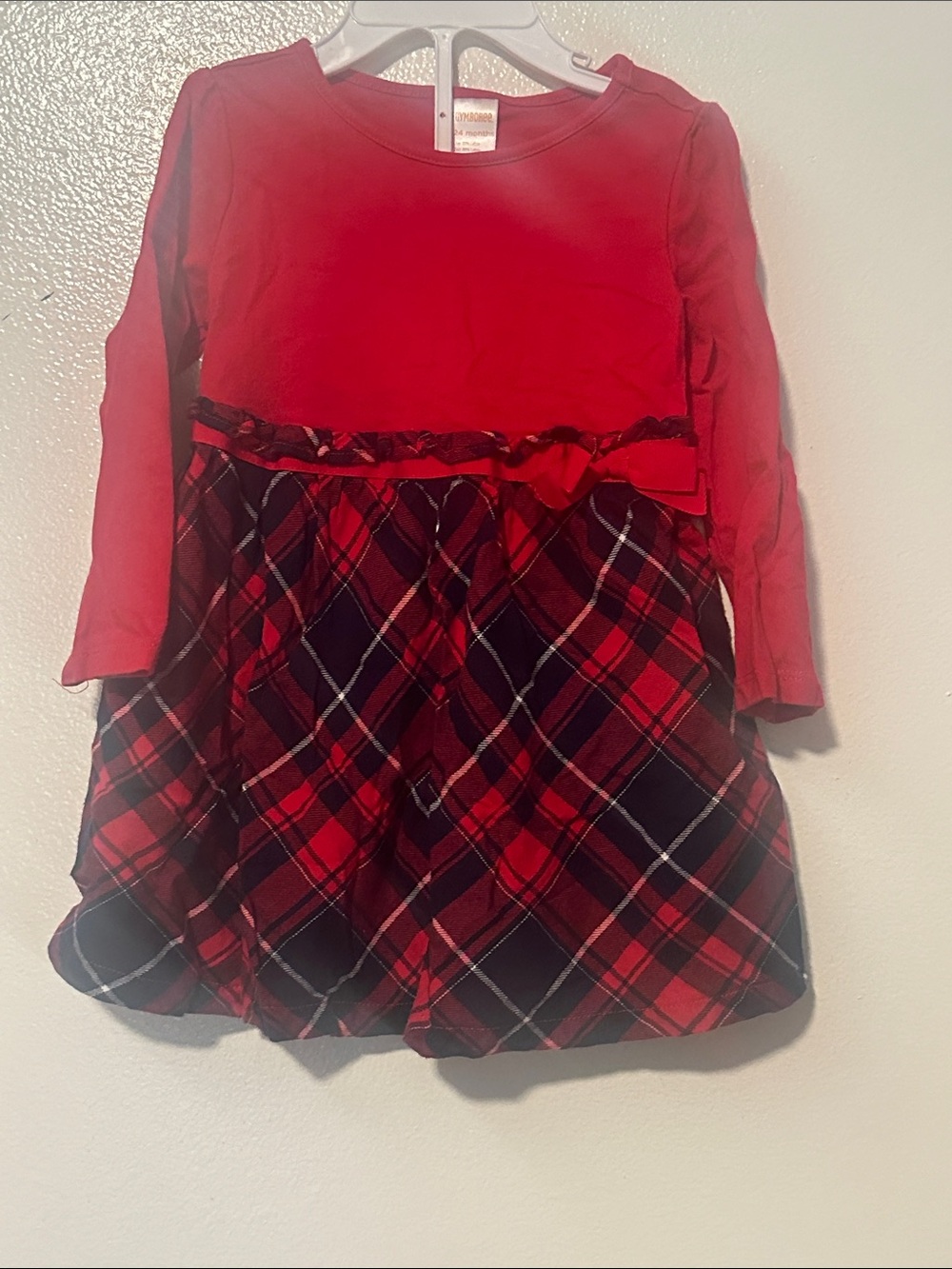 Gymboree Red Plaid Long-Sleeve Holiday Dress